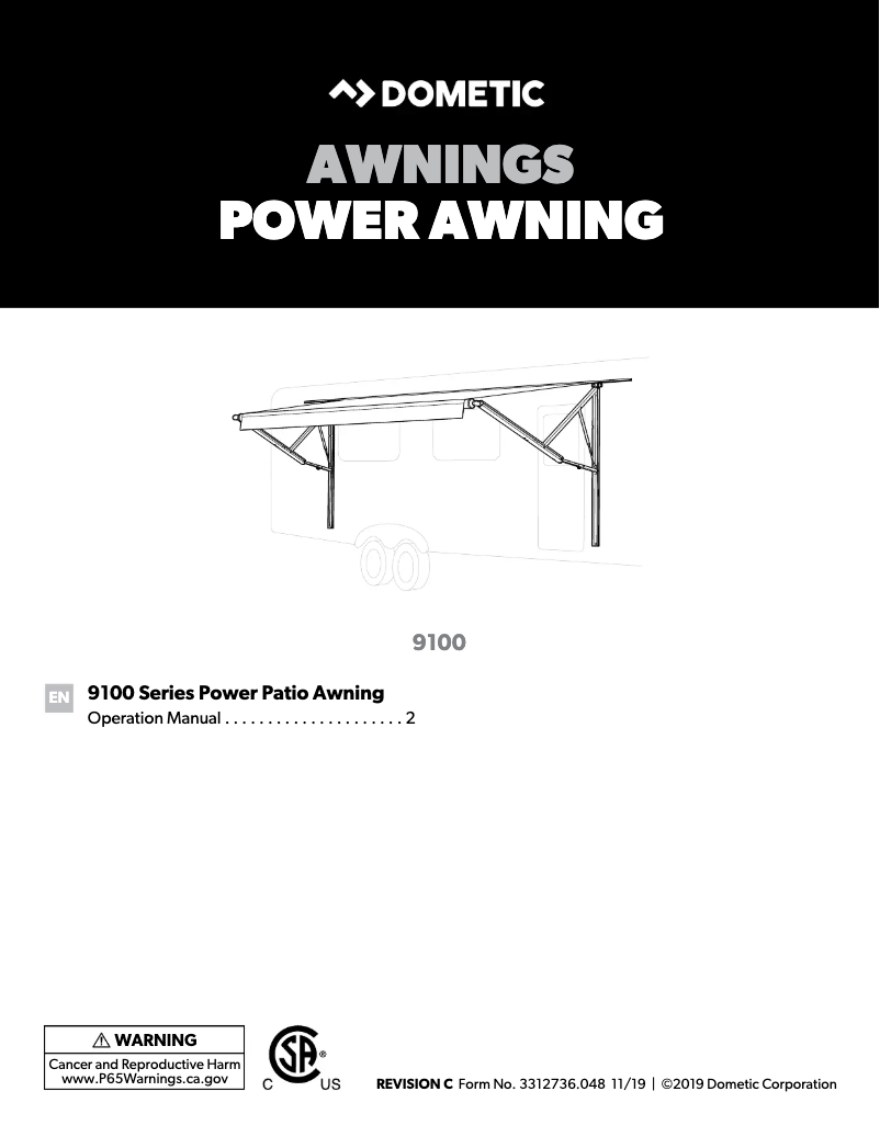 Page n°1 - Guide d'installation Dometic 9100
