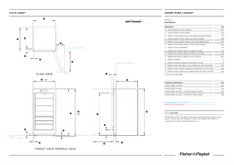 Image de la première page du manuel de l'appareil RF206RDWX1