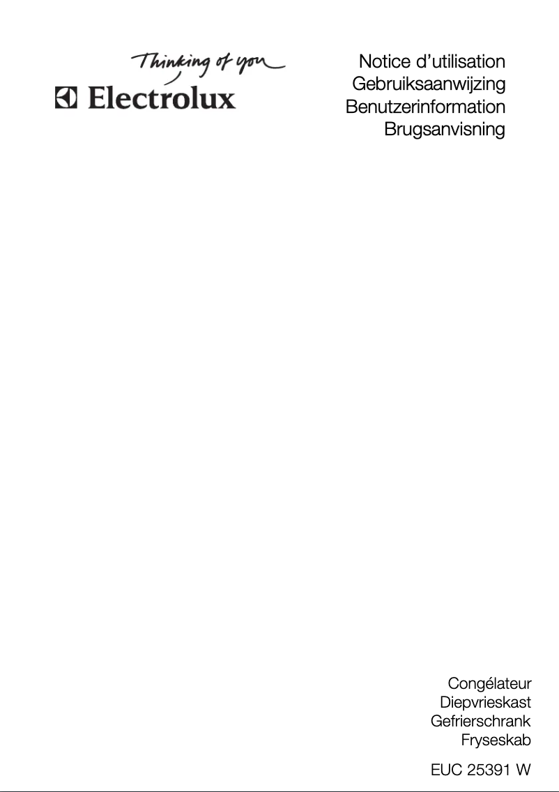 Page 1 de la notice Manuel utilisateur Electrolux EUC 25391