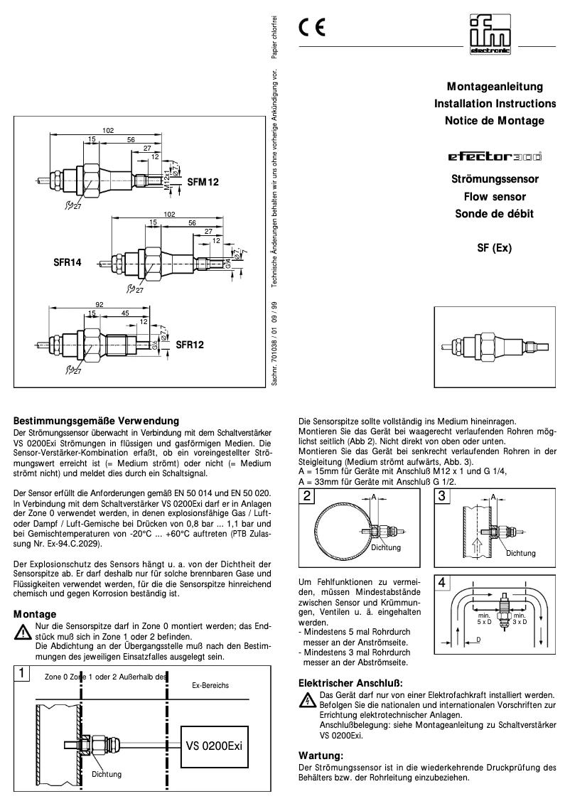 Page n°1 - Manuel utilisateur IFM SF3212