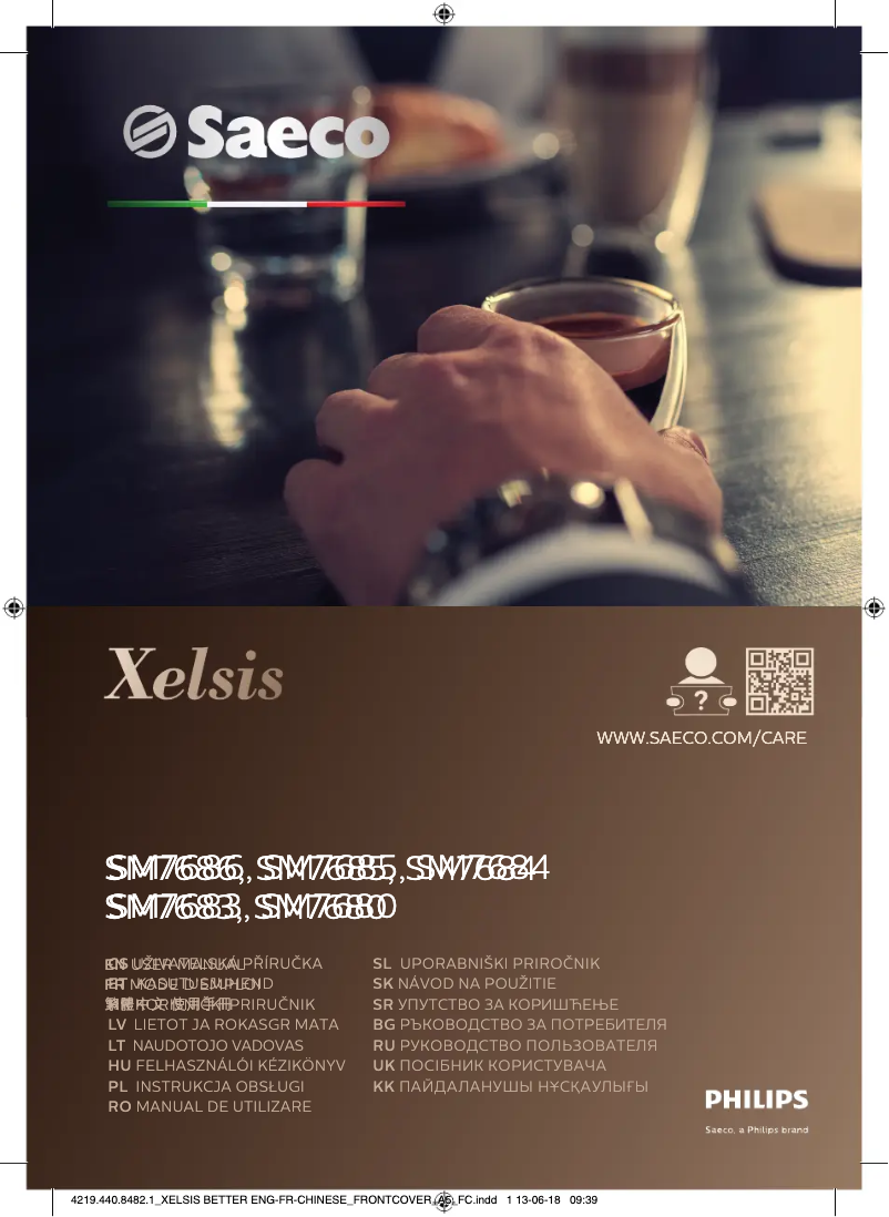 Image de la première page du manuel de l'appareil Saeco Xelsis SM7680