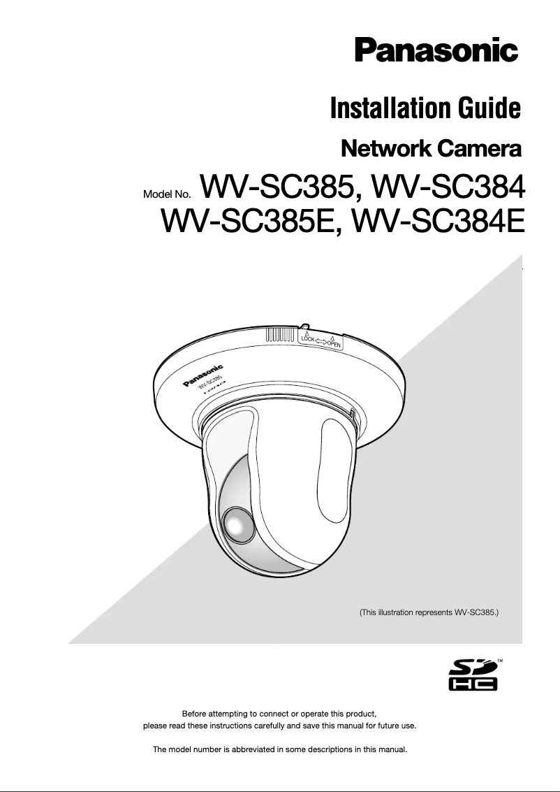 Page 1 de la notice Manuel utilisateur Panasonic WV-SC385