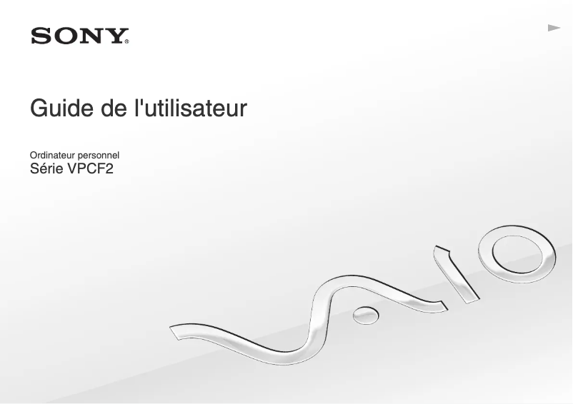 Page 1 de la notice Manuel utilisateur Sony Vaio VPCF244