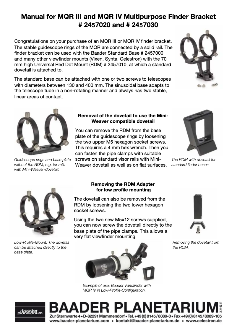 Page n°1 - Manuel utilisateur Alpine MQR-III