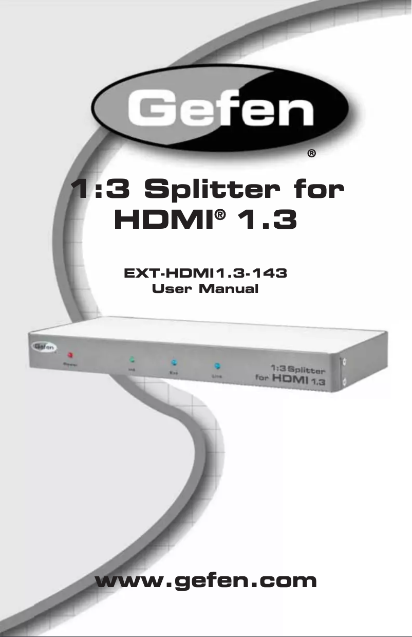 First page image of the manual for EXT-HDMI1.3-143