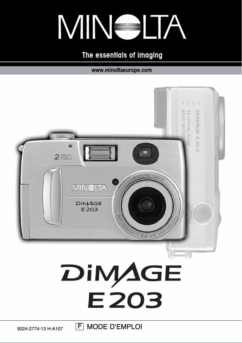 Page n°1 - Manuel utilisateur Konica Minolta Dimage E203