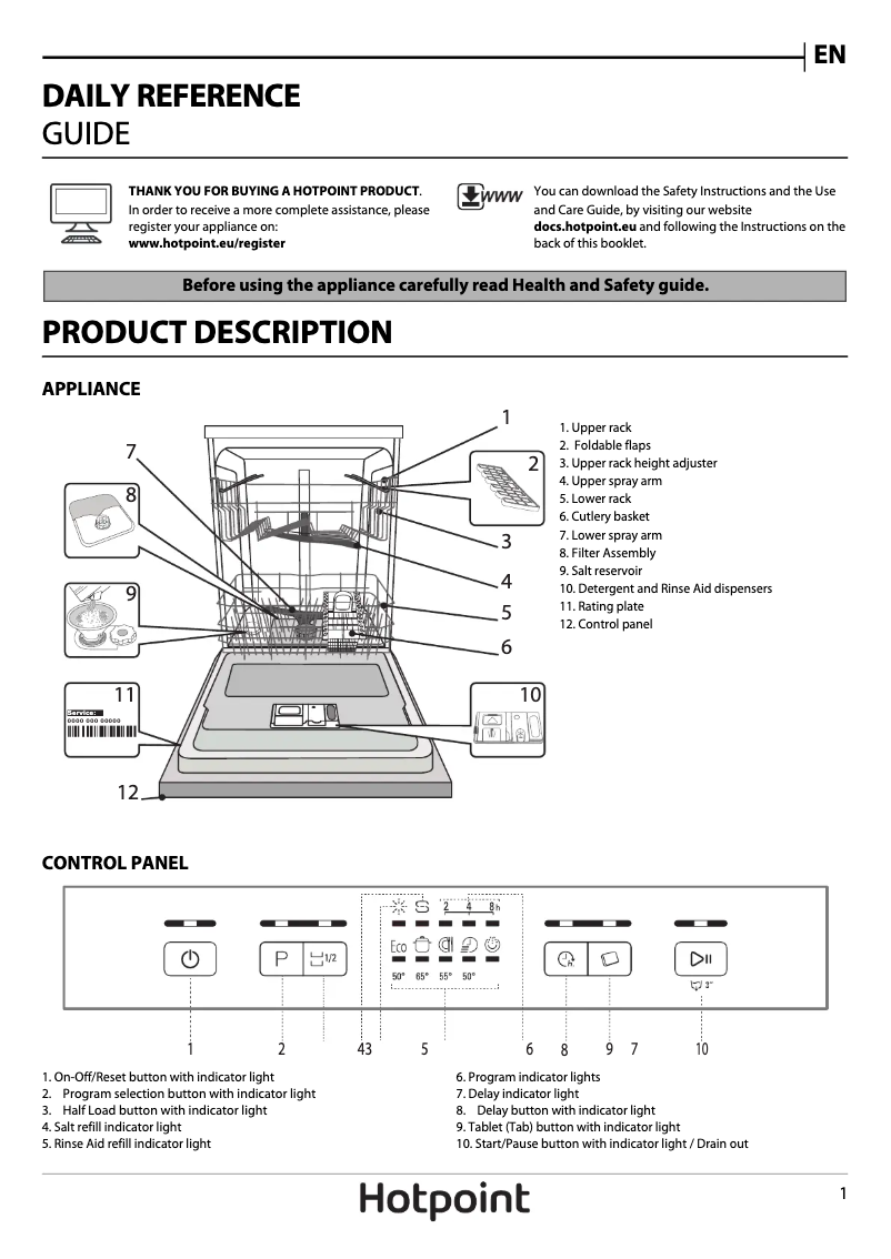 Page n°1 - Manuel utilisateur Hotpoint HFC 2B19 X UK