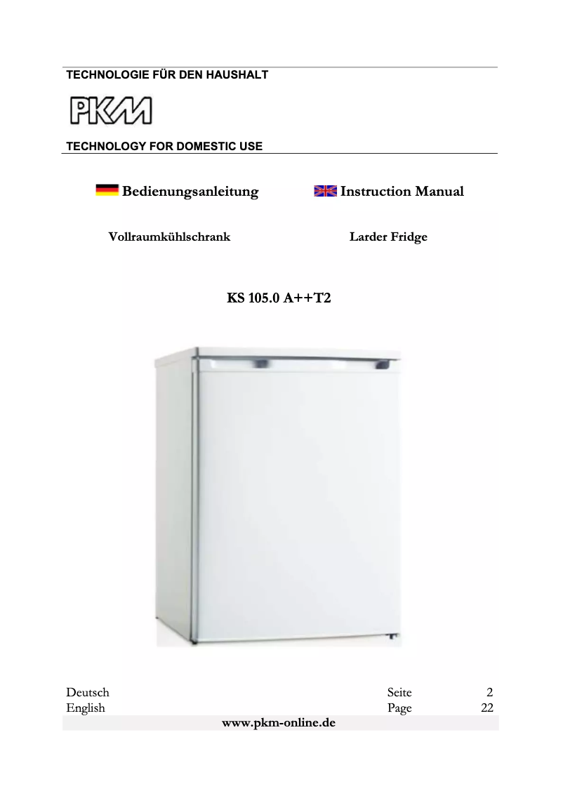 Image de la première page du manuel de l'appareil KS105.A++T2