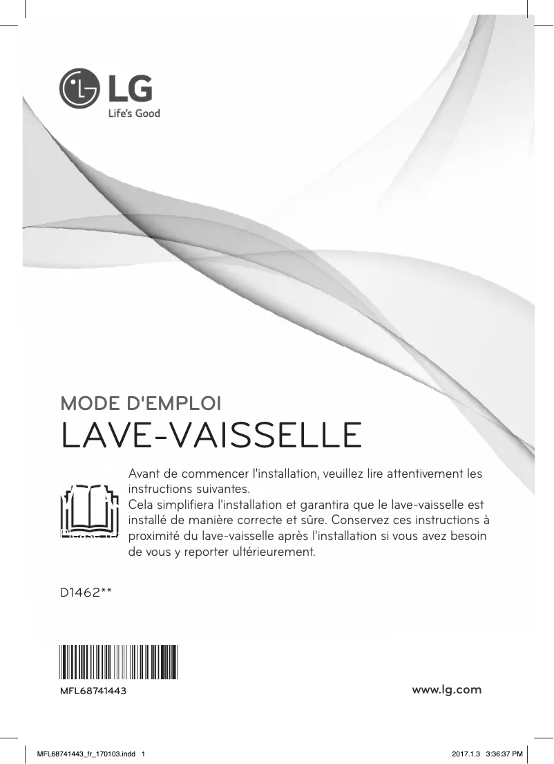 Image de la première page du manuel de l'appareil D1462CF