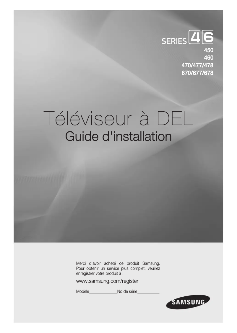 Page n°1 - Manuel utilisateur Samsung HG40ND477SF