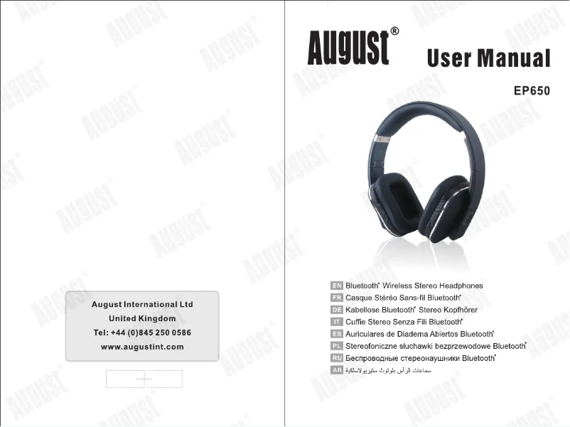 Page 1 de la notice Manuel utilisateur August EP650