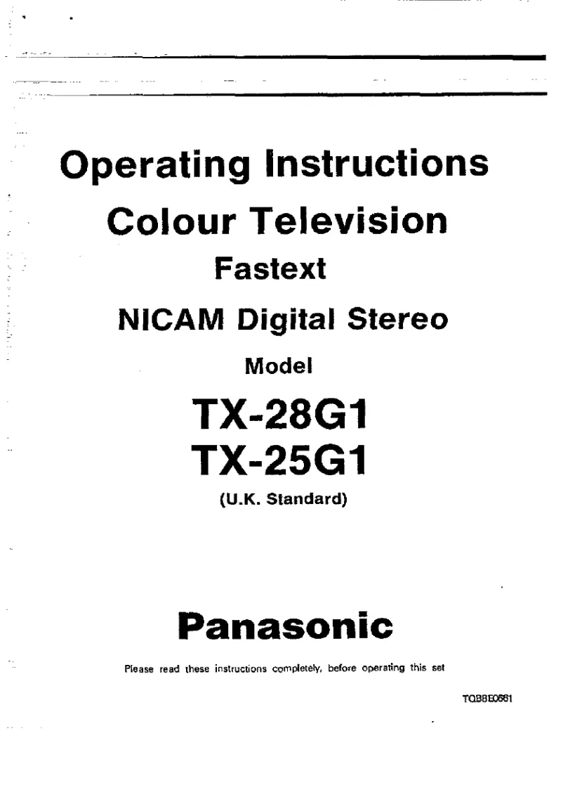 Page 1 de la notice Manuel utilisateur Panasonic TX-25G1