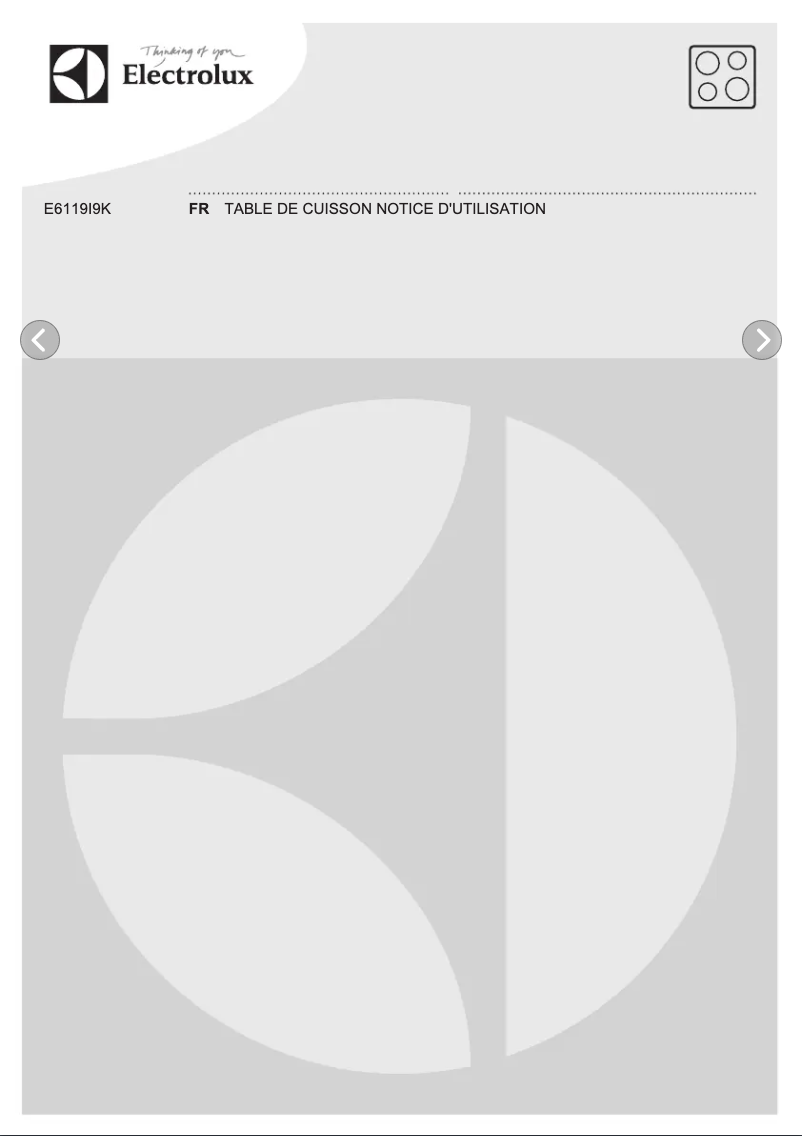 Page n°1 - Manuel utilisateur Electrolux E6119I9K