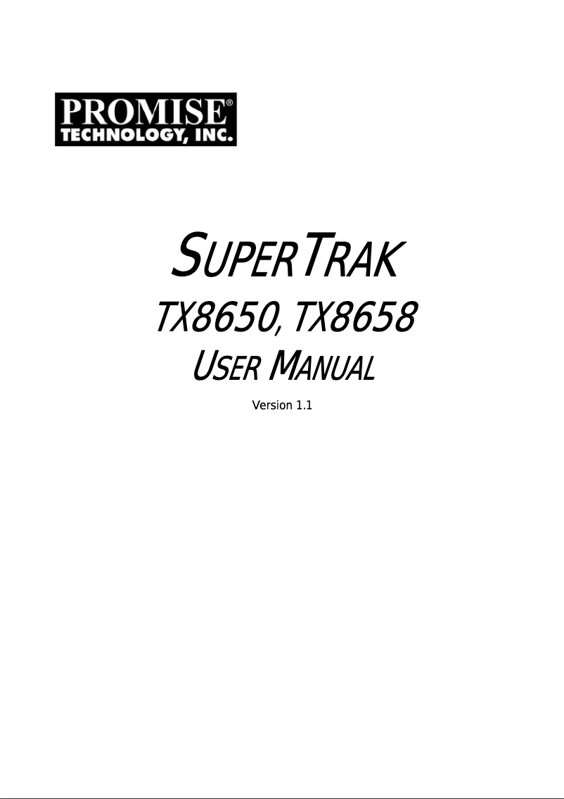 Page n°1 - Manuel utilisateur Promise Technology SuperTrack TX8658
