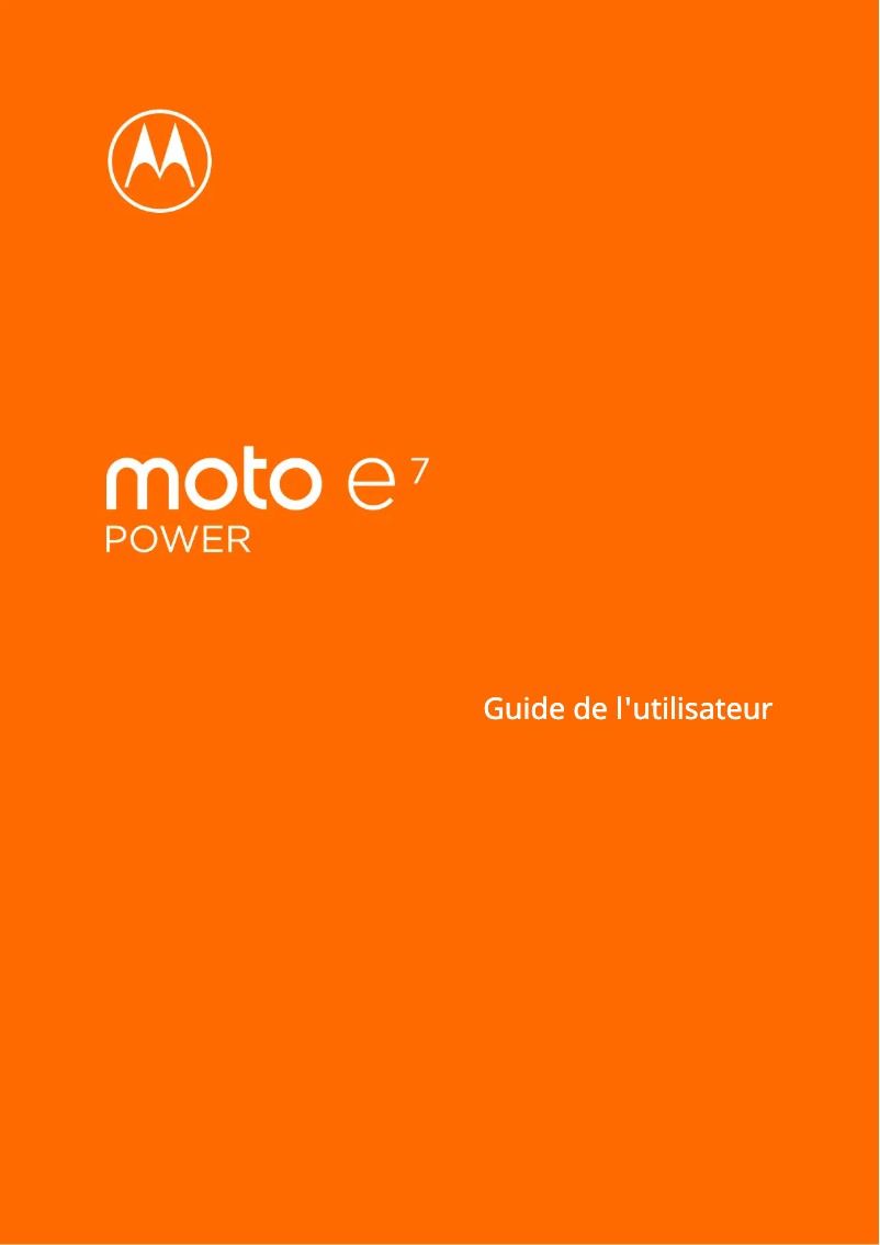 Page 1 de la notice Manuel utilisateur Motorola Moto E7 Power