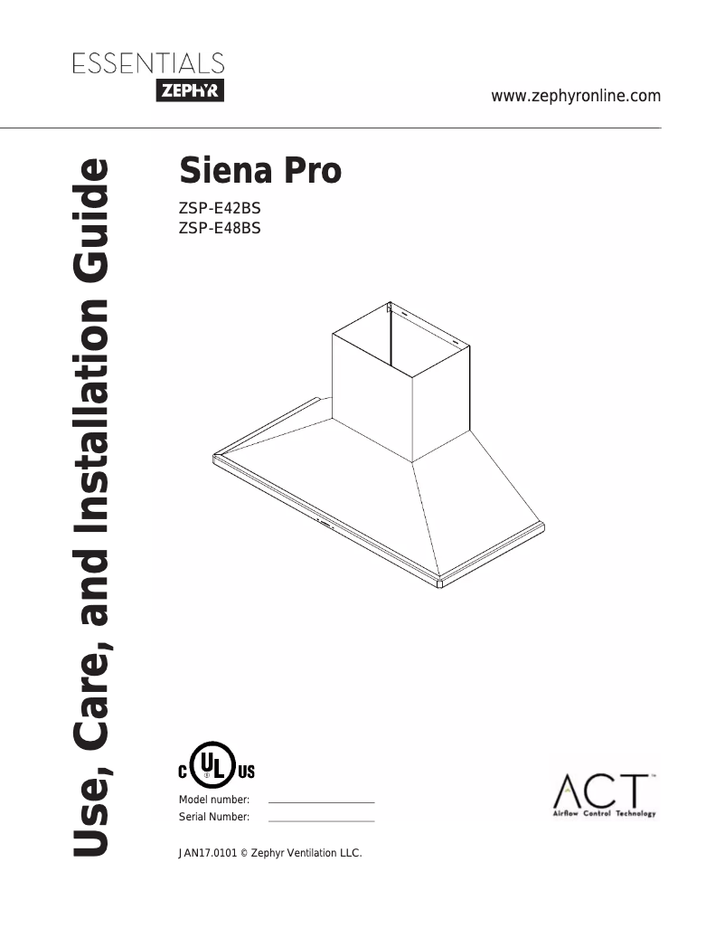 Image de la première page du manuel de l'appareil Siena Pro ZSP-E42BS