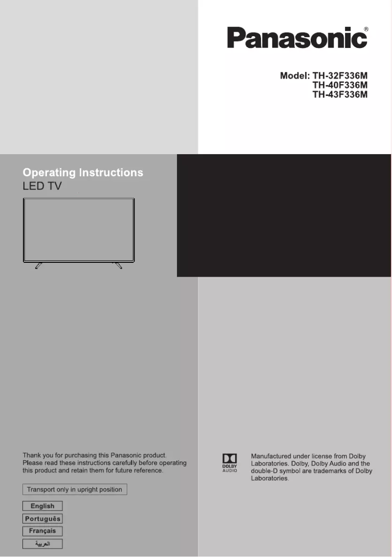 Page n°1 - Manuel utilisateur Panasonic TH-43F336M