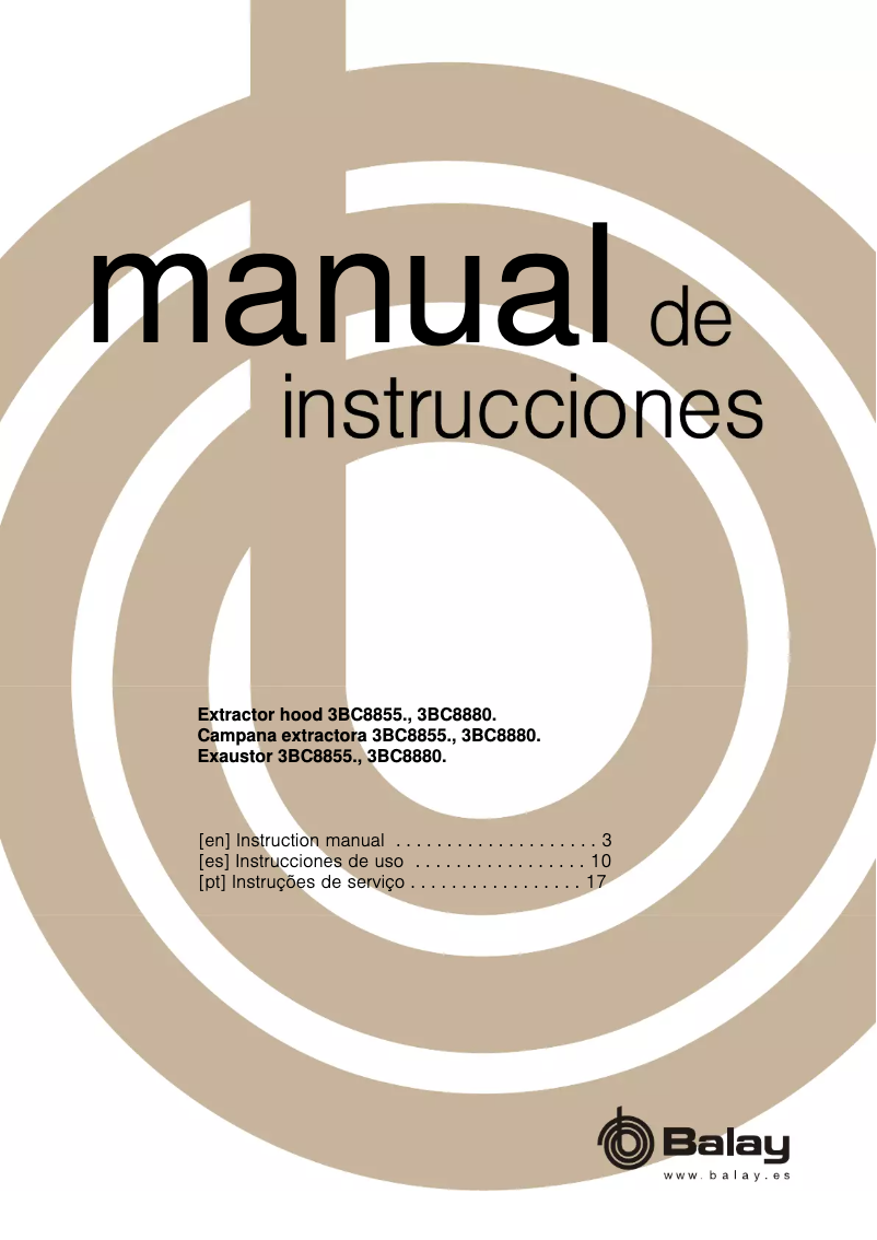 Page 1 of the manual User Manual Balay 3BC8880N