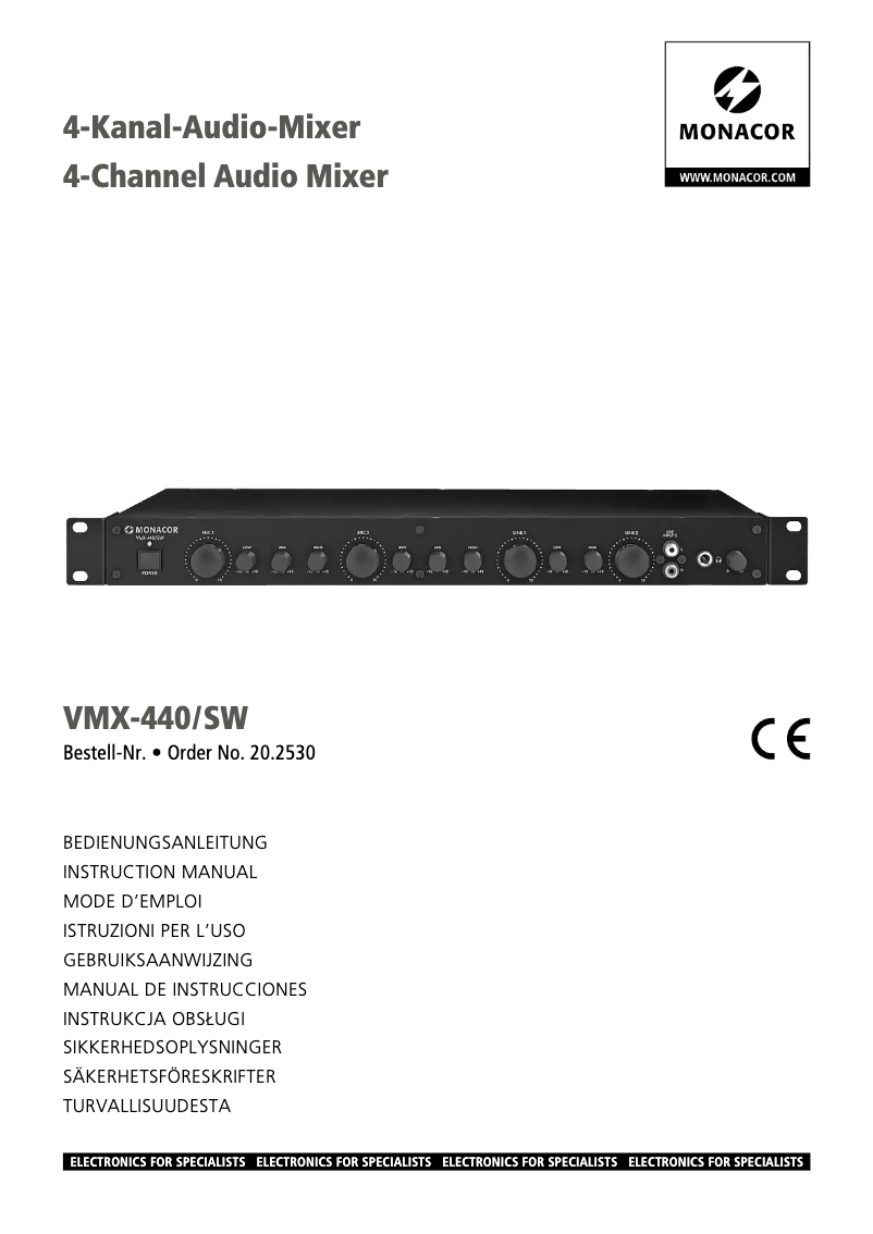 Image de la première page du manuel de l'appareil VMX-440/SW