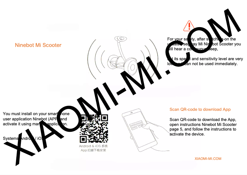 Page n°1 - Manuel utilisateur Xiaomi Ninebot Mini Scooter