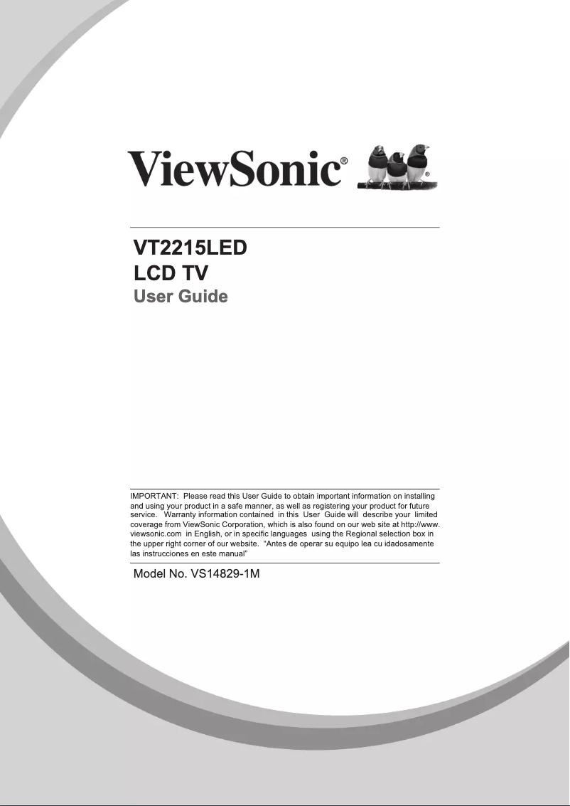 Page 1 de la notice Manuel utilisateur Viewsonic VT2215LED