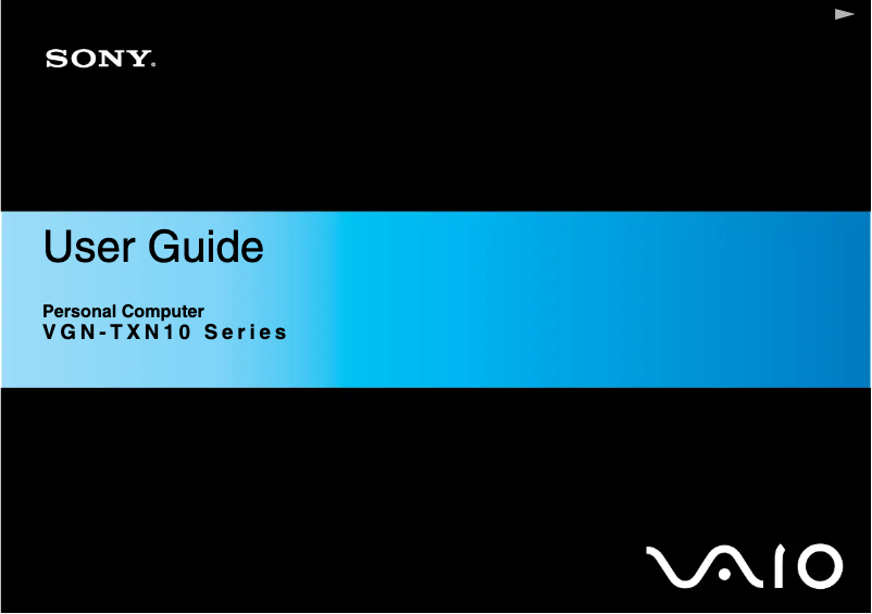 Page n°1 - Manuel utilisateur Sony Vaio VGN-TXN15P