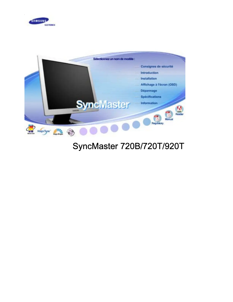 Image de la première page du manuel de l'appareil SyncMaster 720B