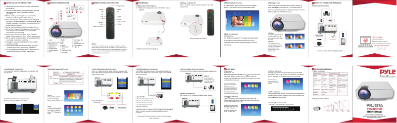 Imagen de la primera página del manual del dispositivo PRJG74