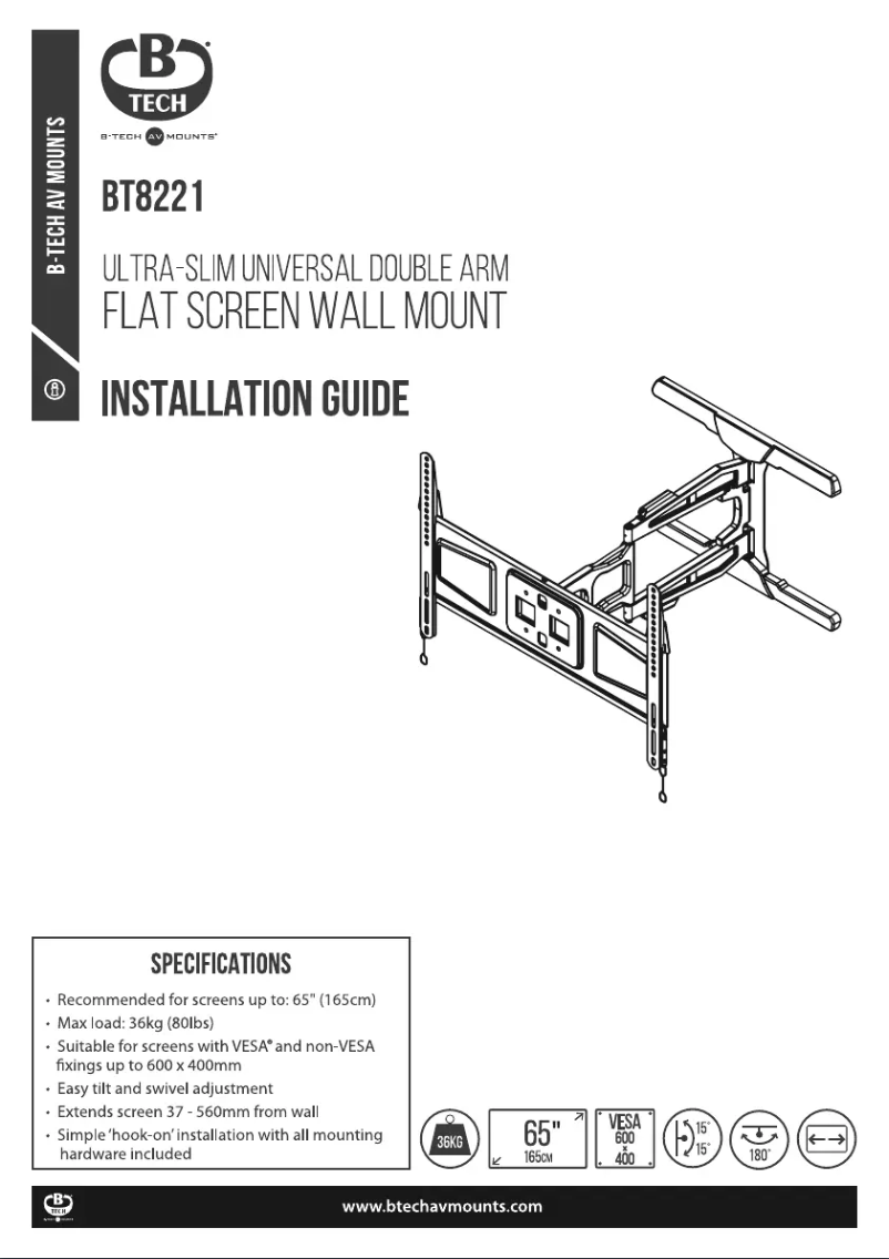 Page 1 de la notice Guide d'installation B-Tech BT8221