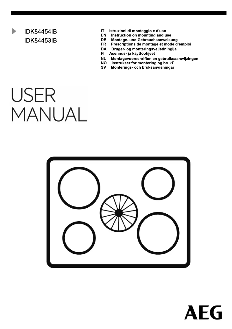Page 1 de la notice Manuel utilisateur AEG IDK84453IB