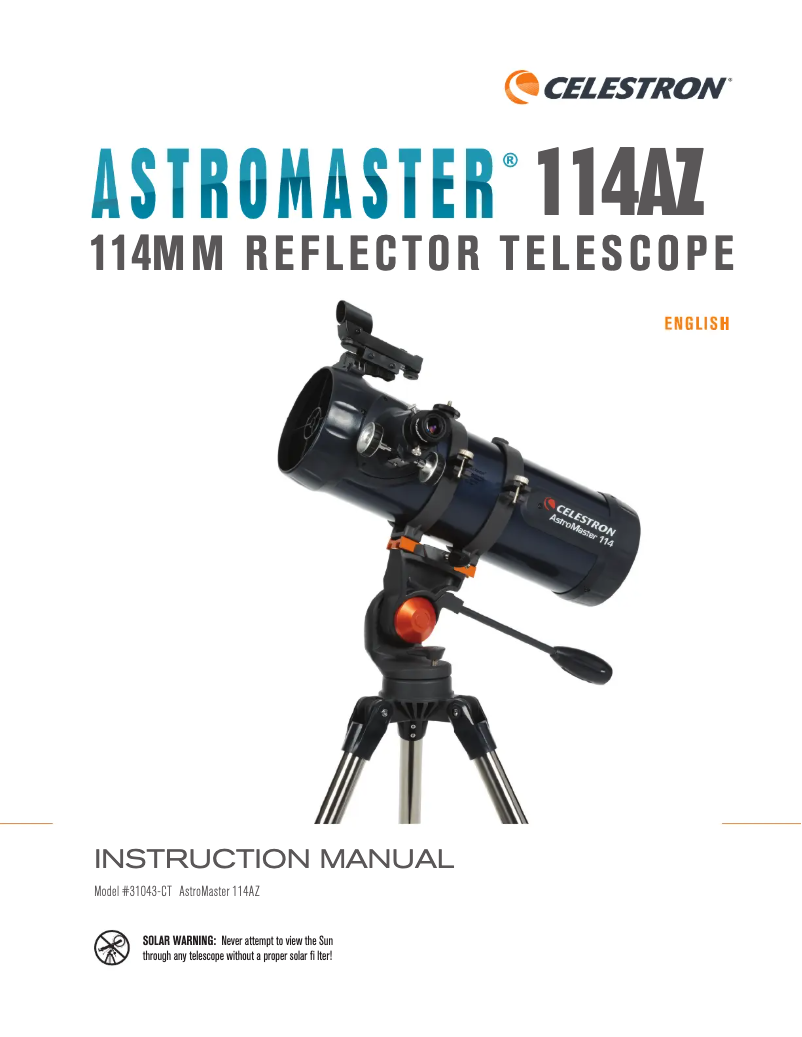Image de la première page du manuel de l'appareil AstroMaster 70AZ