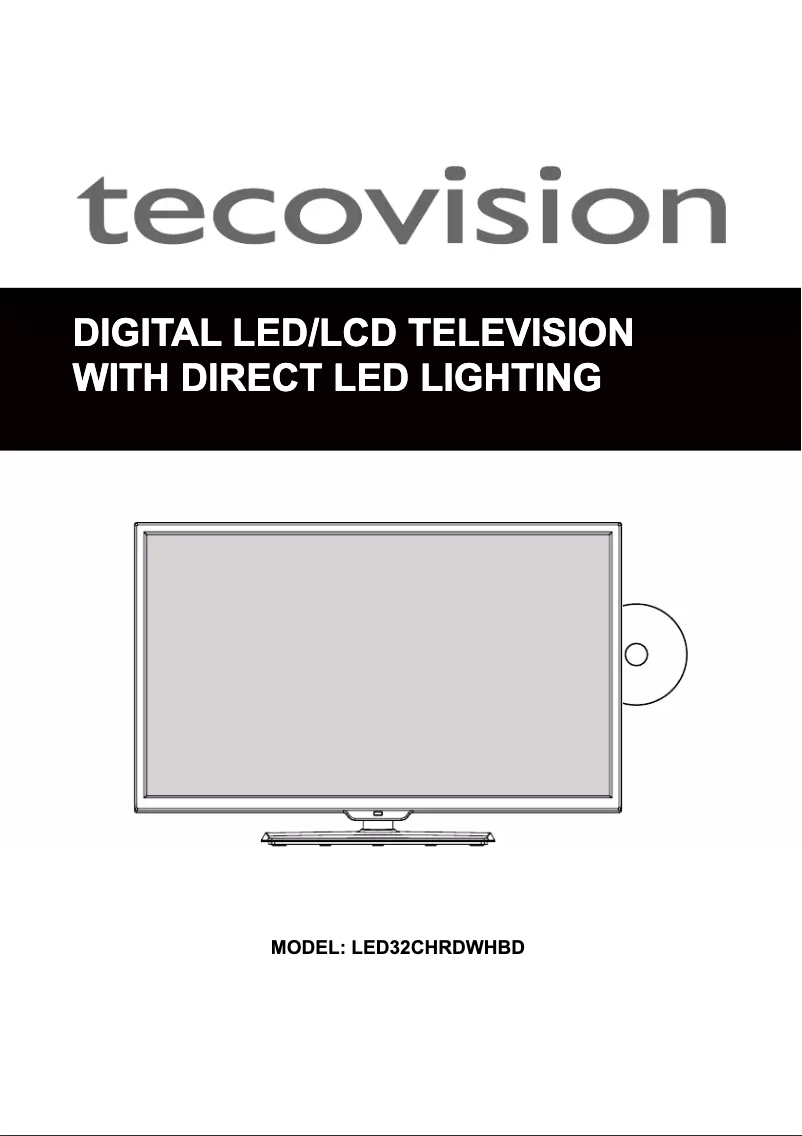 Page 1 de la notice Manuel utilisateur Tecovision LED32CHRDWHBD