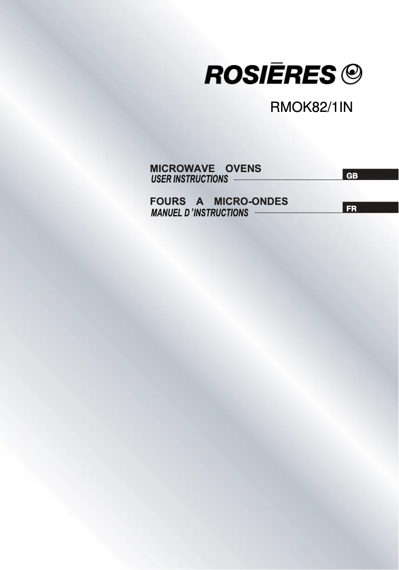 Page 1 de la notice Manuel utilisateur Rosieres RMOK82/1IN