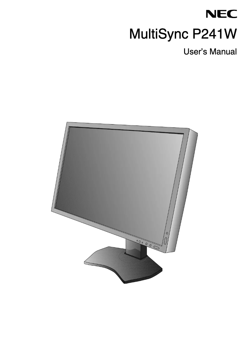 Imagen de la primera página del manual del dispositivo MultiSync P241W