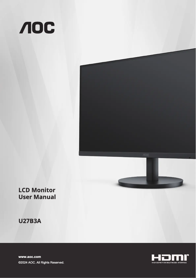 Image de la première page du manuel de l'appareil U27B3A