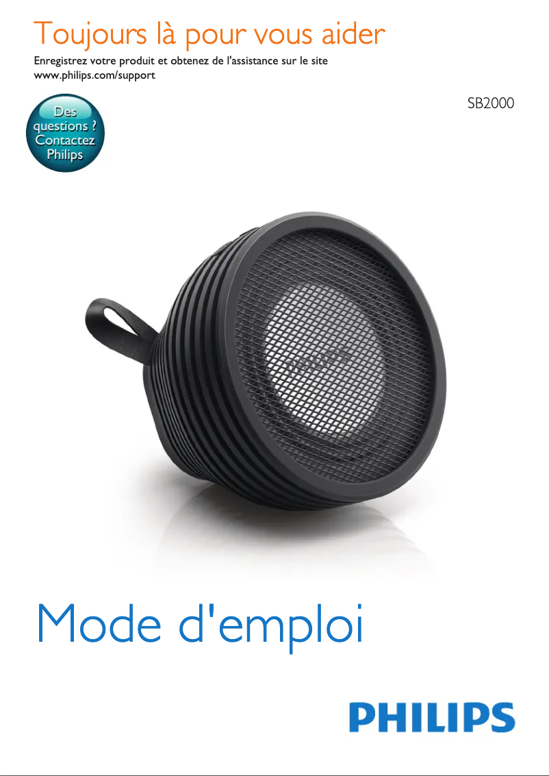 Page n°1 - Manuel utilisateur Philips SB2000B