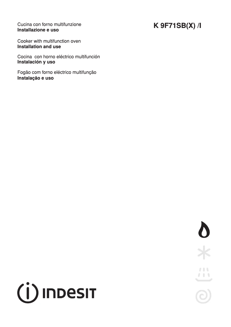 Page 1 de la notice Manuel utilisateur Indesit K9F71SB(X)/I