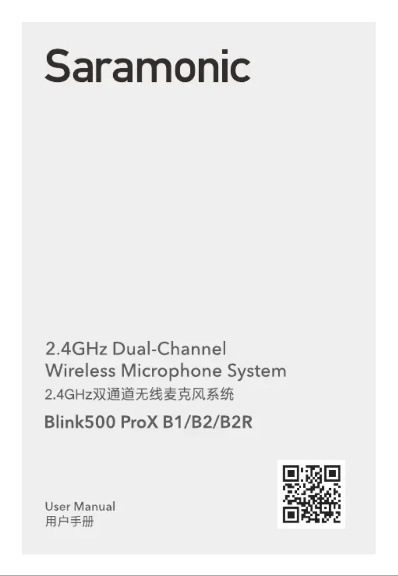 Page 1 de la notice Manuel utilisateur Saramonic Blink500 ProX B2