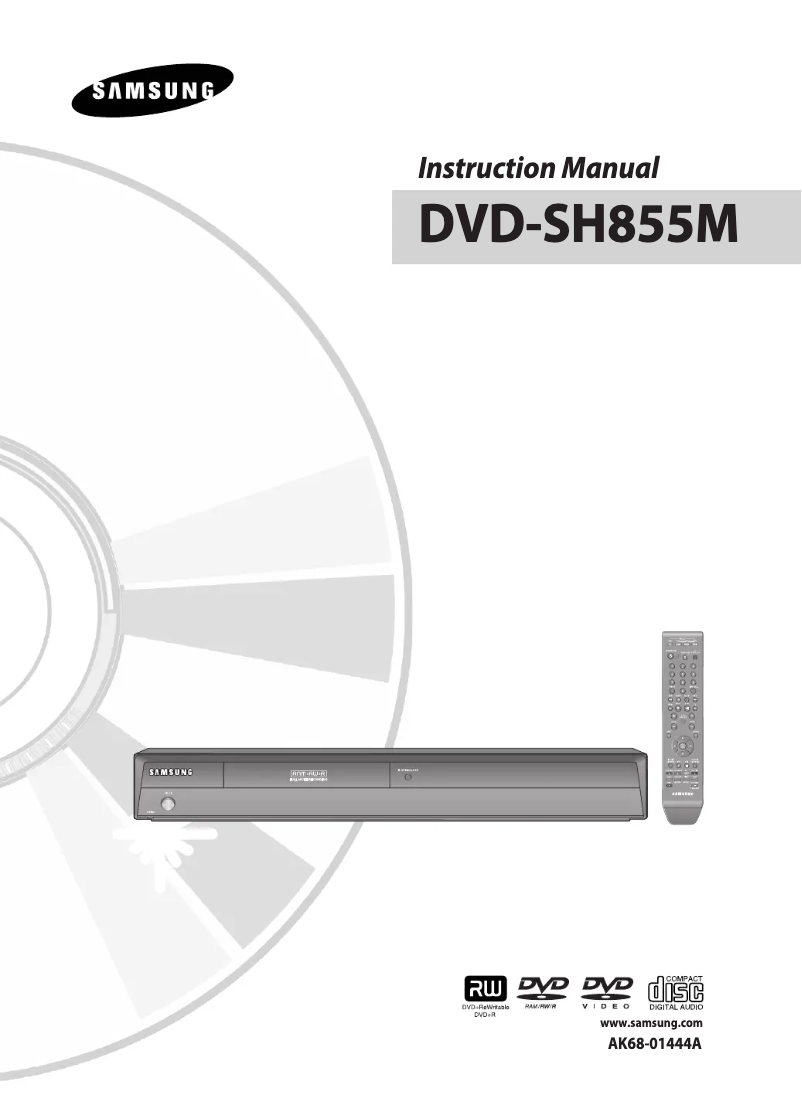 Page n°1 - Manuel utilisateur Samsung DVD-SH855M