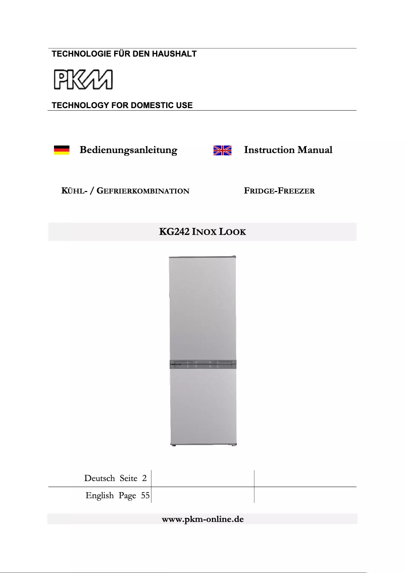 Page 1 de la notice Manuel utilisateur PKM KG242 Inox Look