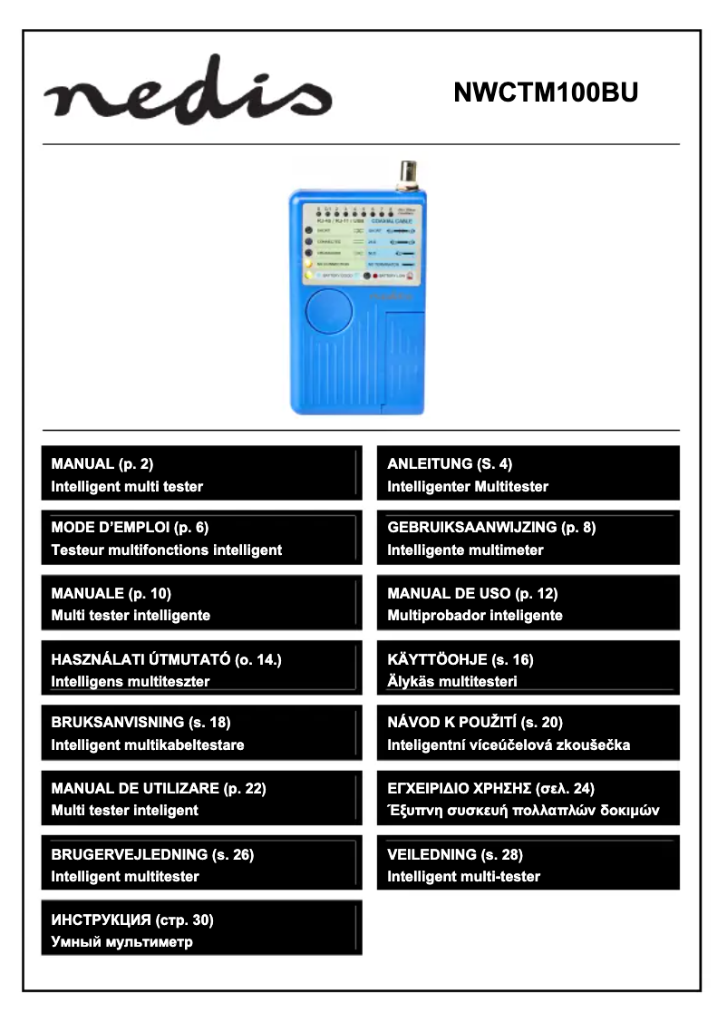 Page n°1 - Manuel utilisateur Nedis NWCTM100BU