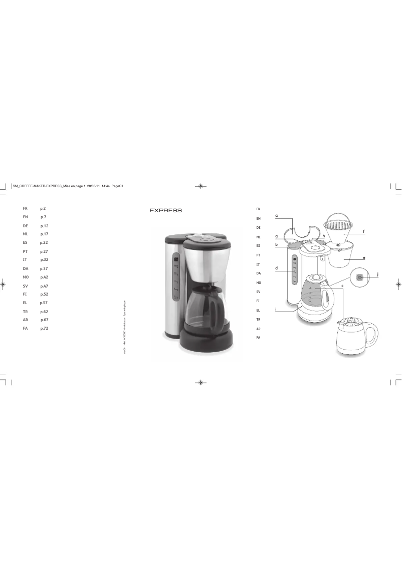 Page n°1 - Manuel utilisateur Tefal Express CM430X10