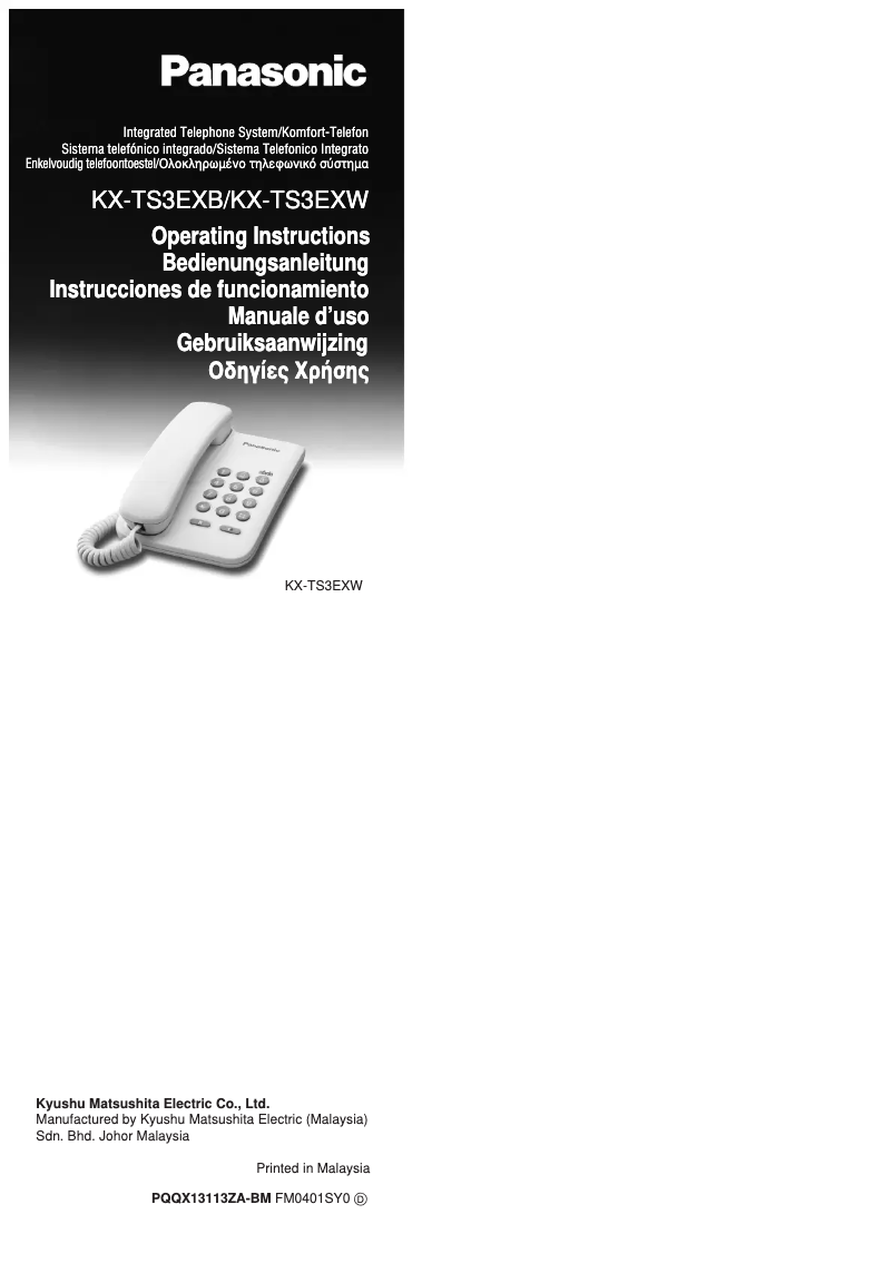 Image de la première page du manuel de l'appareil KX-TS3EXW