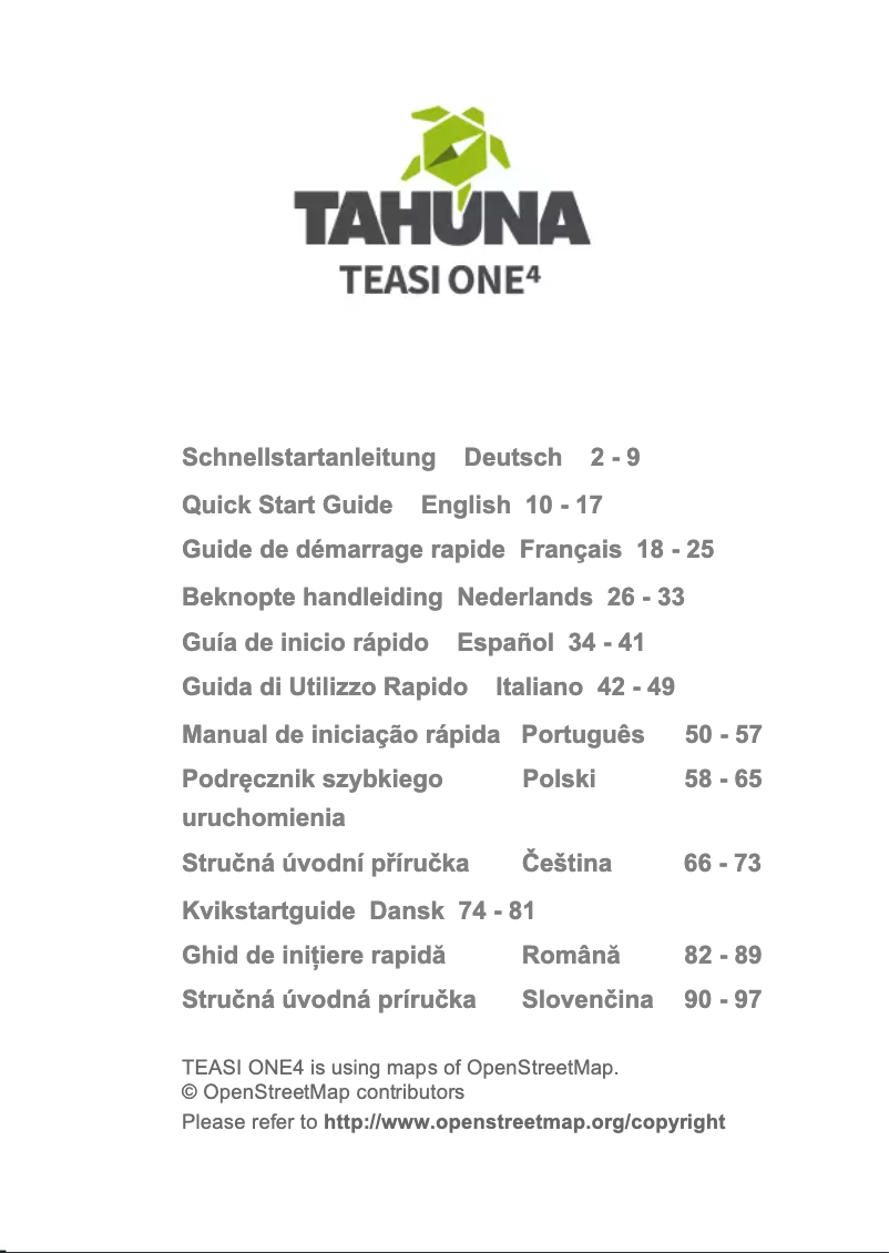 Página 1 del manual Guía de inicio rápido Teasi One 4