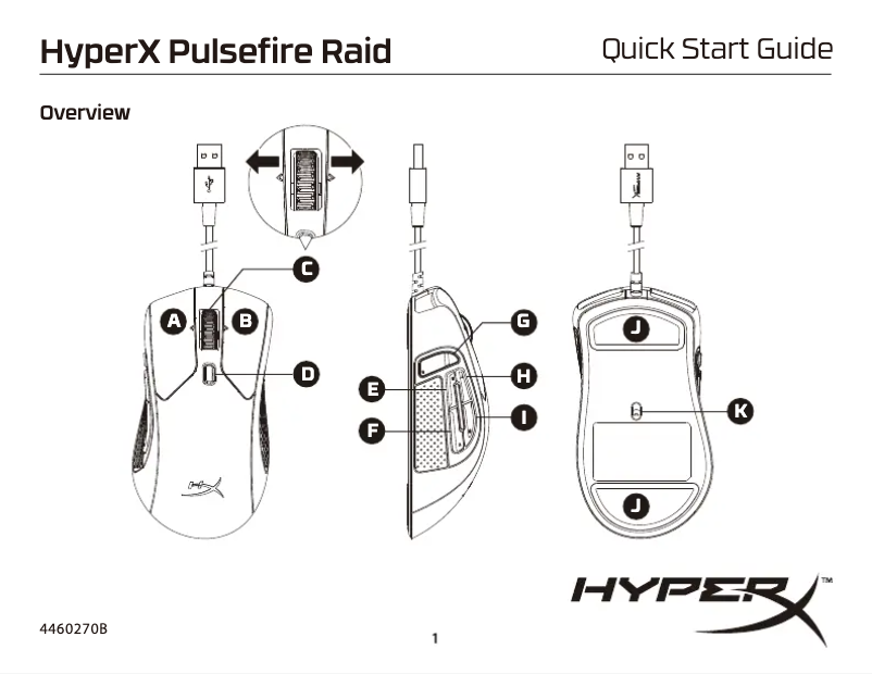 Page 1 de la notice Guide de démarrage rapide HyperX Pulsefire Raid