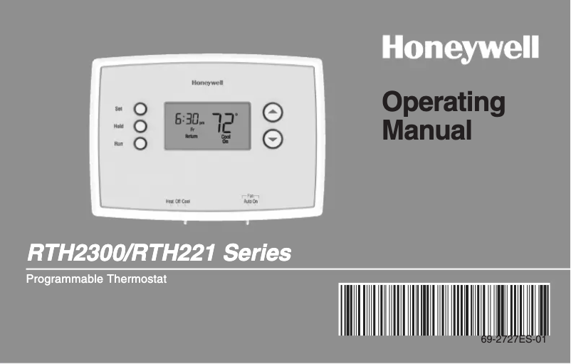 Page 1 de la notice Manuel utilisateur Honeywell RTH221B1021/A