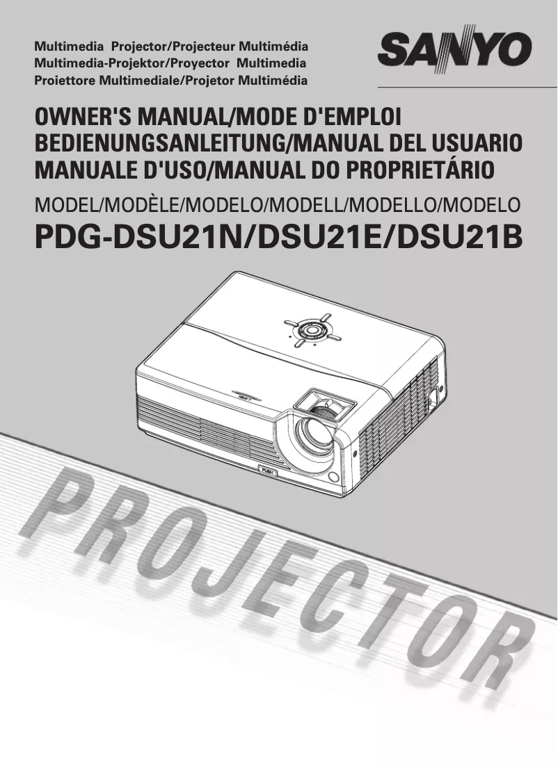 Page n°1 - Manuel utilisateur Sanyo PDG-DSU21B