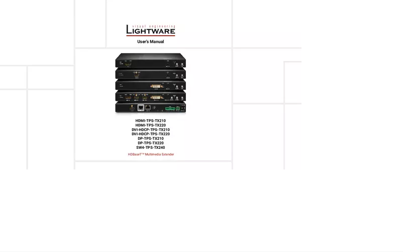 Page 1 de la notice Manuel utilisateur Lightware SW4-TPS-TX240