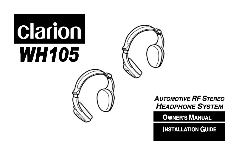 Page 1 de la notice Manuel utilisateur Clarion WH105H