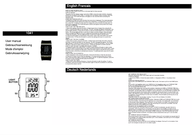 Page n°1 - Manuel utilisateur Davis 1041